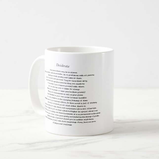 CANECA DE CAFÉ DESIDERATA PERSONALIZADO MUG (Frente Esquerda)