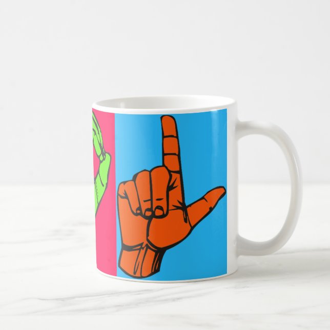 Caneca De Café Design #2 do linguagem gestual de LOL ASL (Direita)