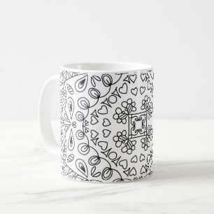Caneca De Café Design abstrato a preto e branco