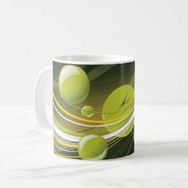Caneca De Café Design abstrato dinâmico da esfera verde e da onda