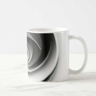 Caneca De Café Design Abstrato Espiral Preto e Branco Elegante
