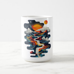 Caneca De Café Design abstrato, paisagem surreal