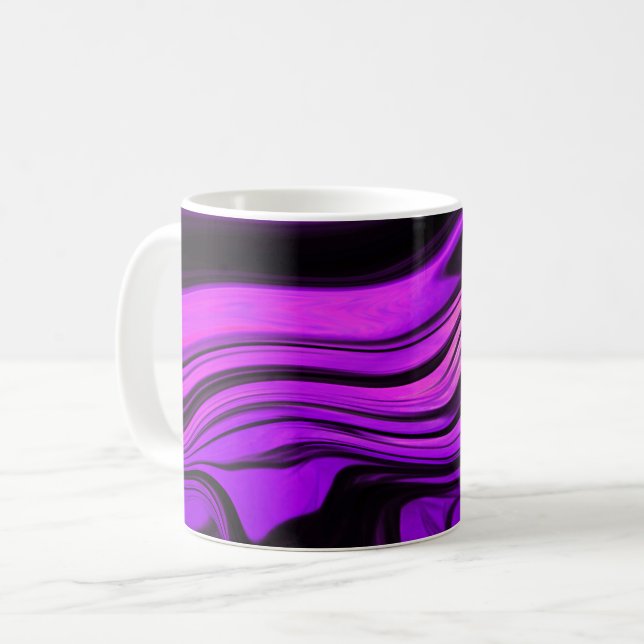Caneca De Café Design Abstrato Roxo (Frente Esquerda)