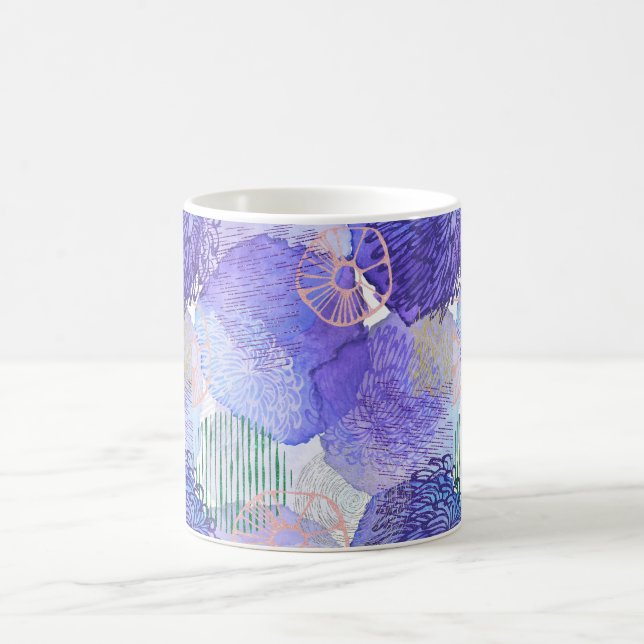 Caneca De Café Design Abstrato Roxo (Centro)