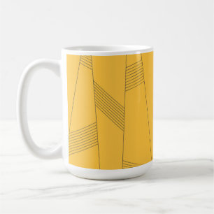 Caneca De Café Design abstrato simples, amarelo, moderno