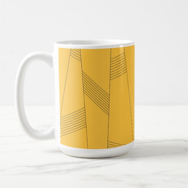 Caneca De Café Design abstrato simples, amarelo, moderno (Esquerda)