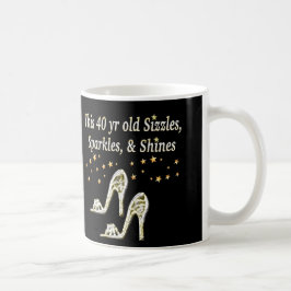 CANECA DE CAFÉ DESIGN ANIVERSÁRIO DE 40 ANOS GLAMOROUS SILVER