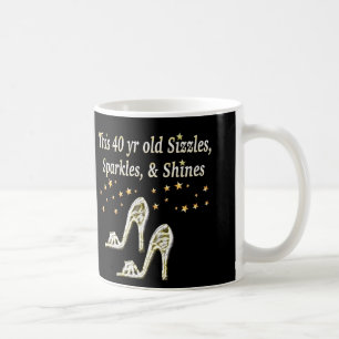 CANECA DE CAFÉ DESIGN ANIVERSÁRIO DE 40 ANOS GLAMOROUS SILVER