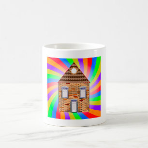 Caneca De Café Design Arco-Íris Colorido Psicodélico