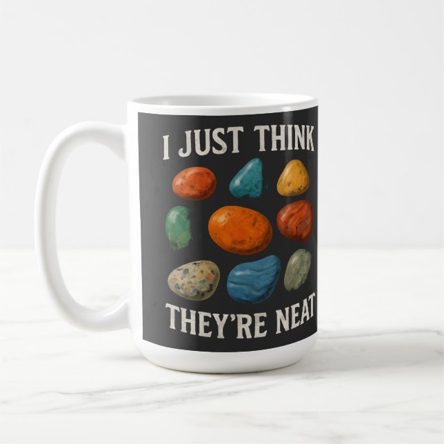 Caneca De Café Design Arrumado de Pedra Colorida (Esquerda)