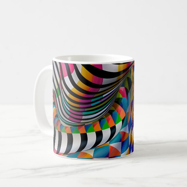 Caneca De Café Design-Arte de faixa de Conselho do  do verificado (Frente Esquerda)