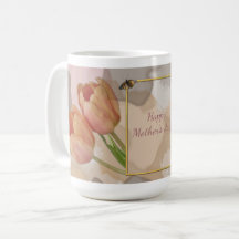 Design artístico com tulipas e texto personalizado