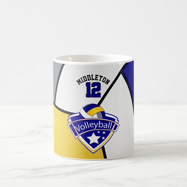 Caneca De Café Design azul, amarelo, branco e cinzento do (Centro)