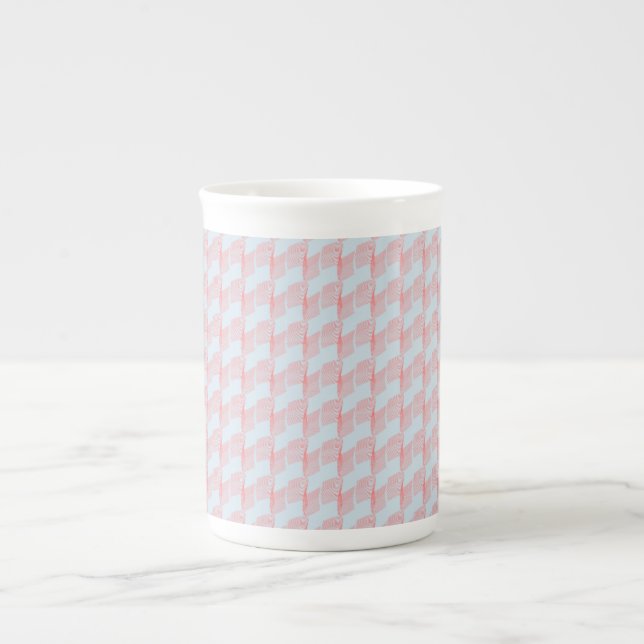 Caneca de café design, azul e rosa, moderna (Frente)