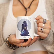 Design Azul Feminino do Zodíaco de Áries