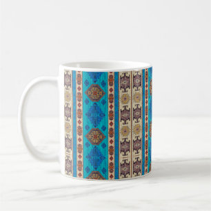 Caneca De Café Design azul oriental e castanho