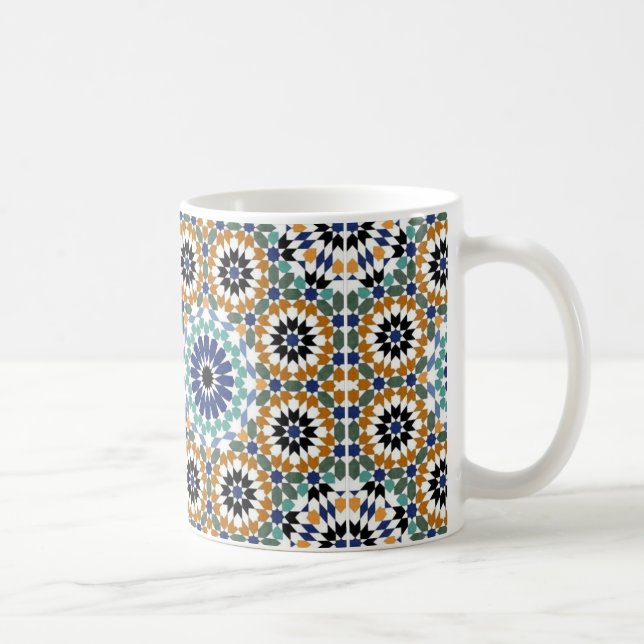 Caneca De Café Design azul-turco e castanho (Direita)