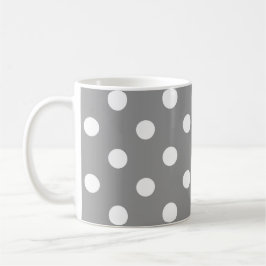 Caneca De Café Design Bolinhas Brancas de Cinza de