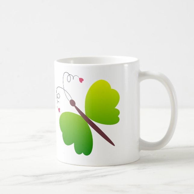 Caneca De Café Design bonito das borboletas do verão (Direita)