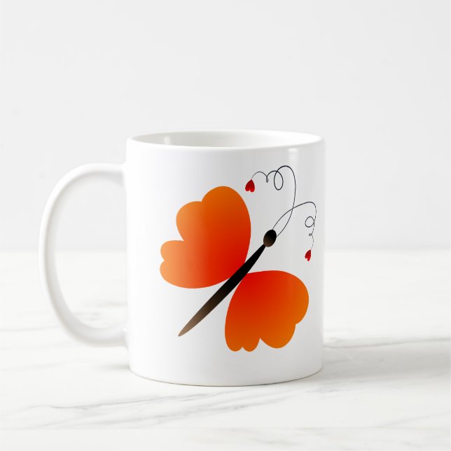 Caneca De Café Design bonito das borboletas do verão (Esquerda)