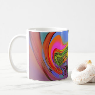 Caneca De Café Design brilhante do abstrato da onda da cor com