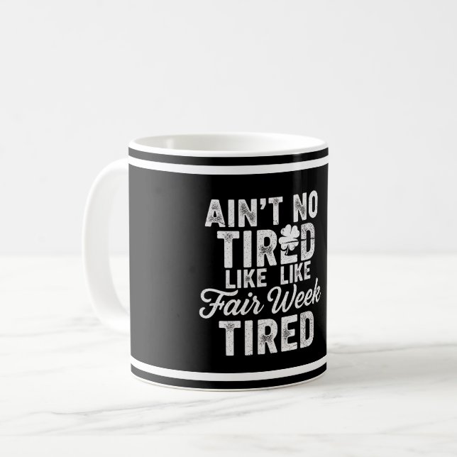 Caneca De Café Design Cansado Mas Feliz  (Frente Esquerda)