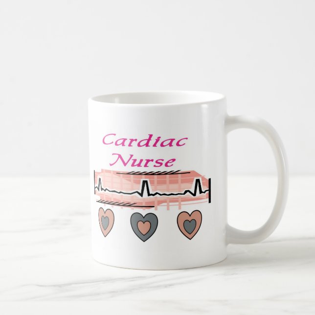 Caneca De Café Design cardíaco do papel da enfermeira EKG (Direita)
