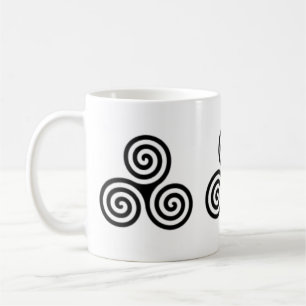 Caneca De Café Design Céltica Espiral Tripla