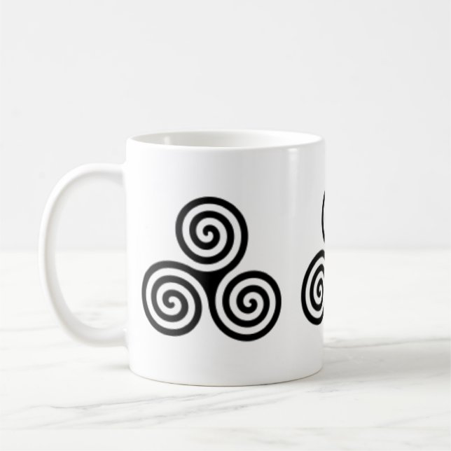 Caneca De Café Design Céltica Espiral Tripla (Esquerda)