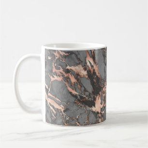 Caneca De Café design Cinza de mármore de ouro rosa