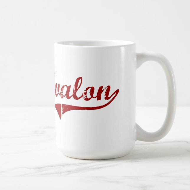 Caneca De Café Design clássico de Avalon Califórnia (Direita)