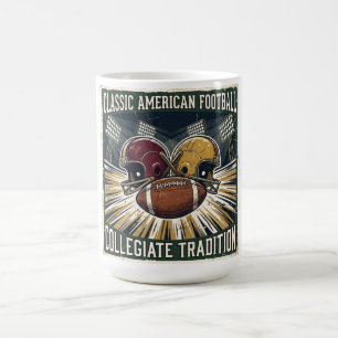 Caneca De Café Design Clássico de Futebol Americano Vintage