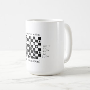 Caneca De Café Design Clássico Inspirado no Xadrez