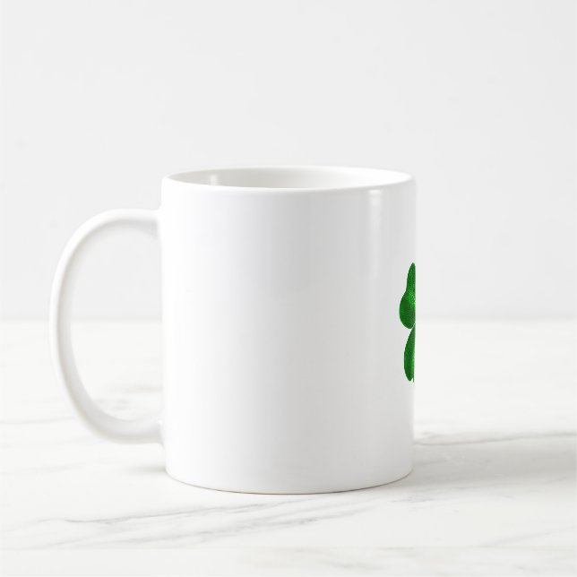 Caneca De Café Design Clássico irlandês de quatro folhas (Esquerda)