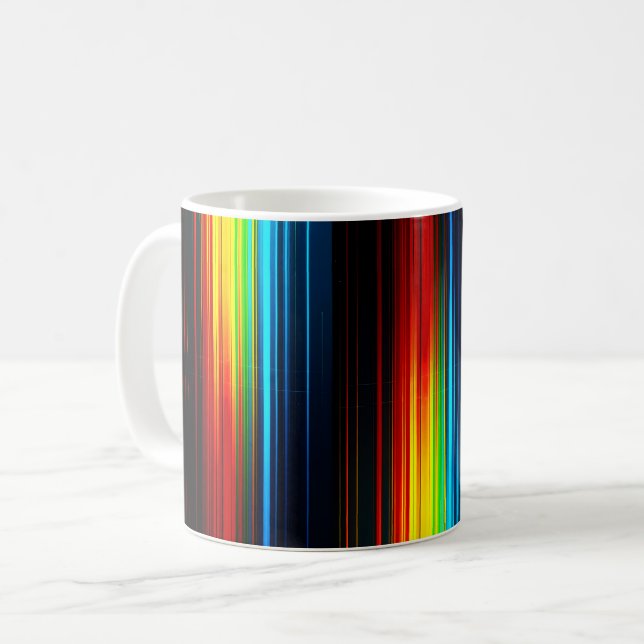 Caneca De Café Design Colorido Abstrato Original  (Frente Esquerda)