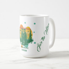 Caneca De Café Design Colorido Amante da Vida Selvagem