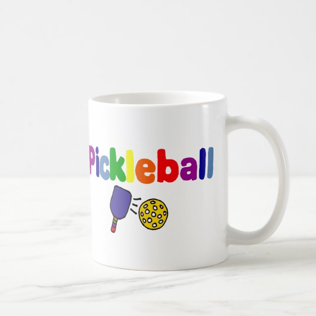 Caneca De Café Design colorido da arte de Pickleball (Direita)