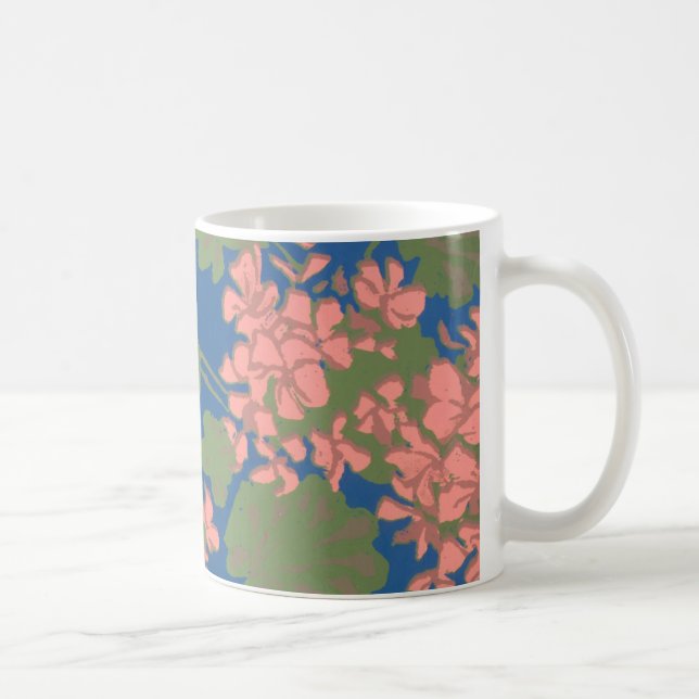 Caneca De Café Design com impressão de tela geranium cor-de-rosa  (Direita)