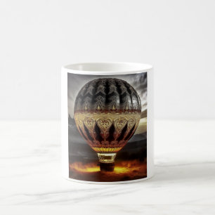 Caneca De Café Design Complexo Em Balão De Ar Quente Semi Transpa