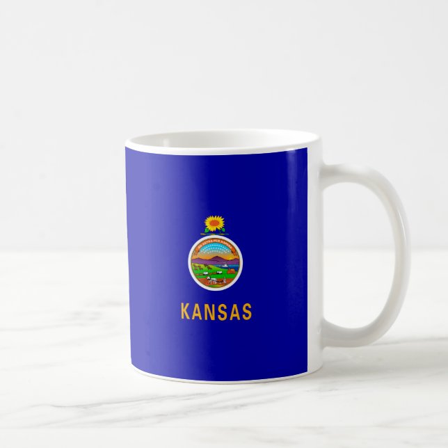 Caneca De Café Design da bandeira do estado de Kansas (Direita)