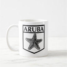 Design da Ilha de Aruba - Mug Clássico Branco de 1