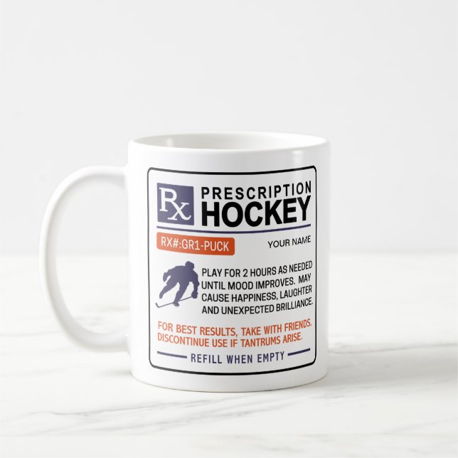 Caneca De Café Design da Receita de Mug de Hockey Engraçado (Esquerda)