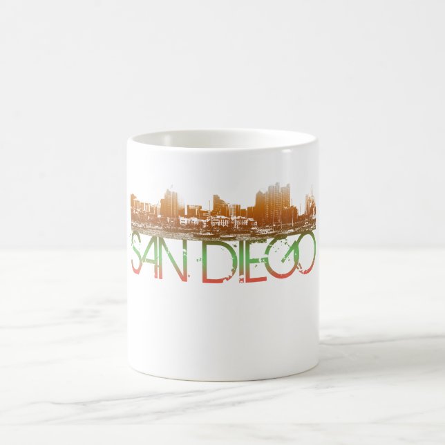 Caneca De Café Design da skyline de San Diego (Centro)