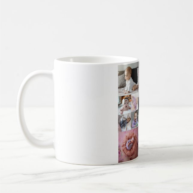 Caneca De Café Design da Sua Própria Colagem de Fotos 15 (Esquerda)