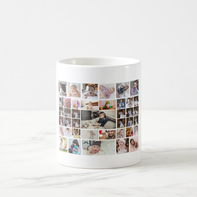Caneca De Café Design da Sua Própria Colagem de Fotos 40 (Centro)