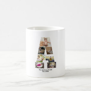 Caneca De Café Design da sua própria letra A Colagem de fotos