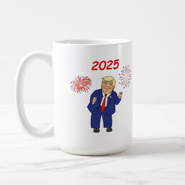 Caneca De Café Design Dancing Trump - 2025 (Esquerda)