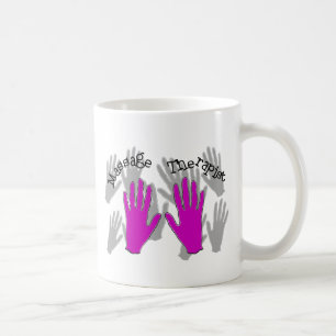 Caneca De Café Design das mãos do ROSA do terapeuta da massagem