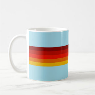 Caneca De Café Design de 80s com faixas coloridas com striping 70