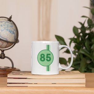 Caneca De Café Design de 85 a verde na horta com listras
